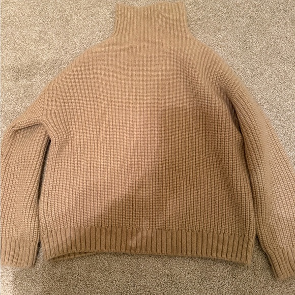 Anine Bing Sydney Ribbed Turtleneck Sweater Tan Women's Small - Picture 3 of 4